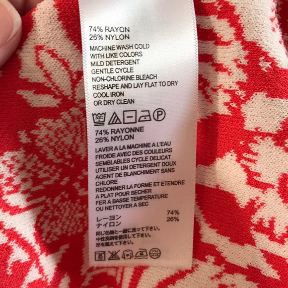 NWT Knit Tropical Palm Print Maxi Dress Side Slit - Picture 9 of 9